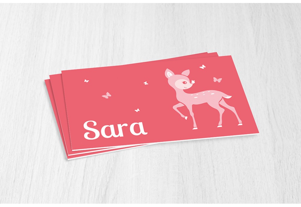 Roze bambi met vlinders